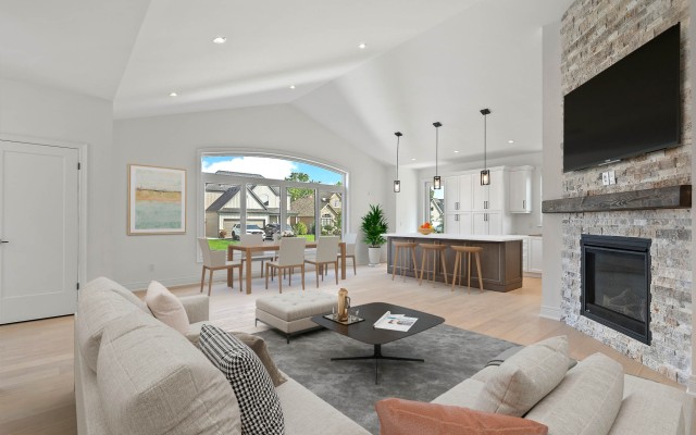 Lot 32 (4242 Village Creek Drive) - Open concept living room & kitchen